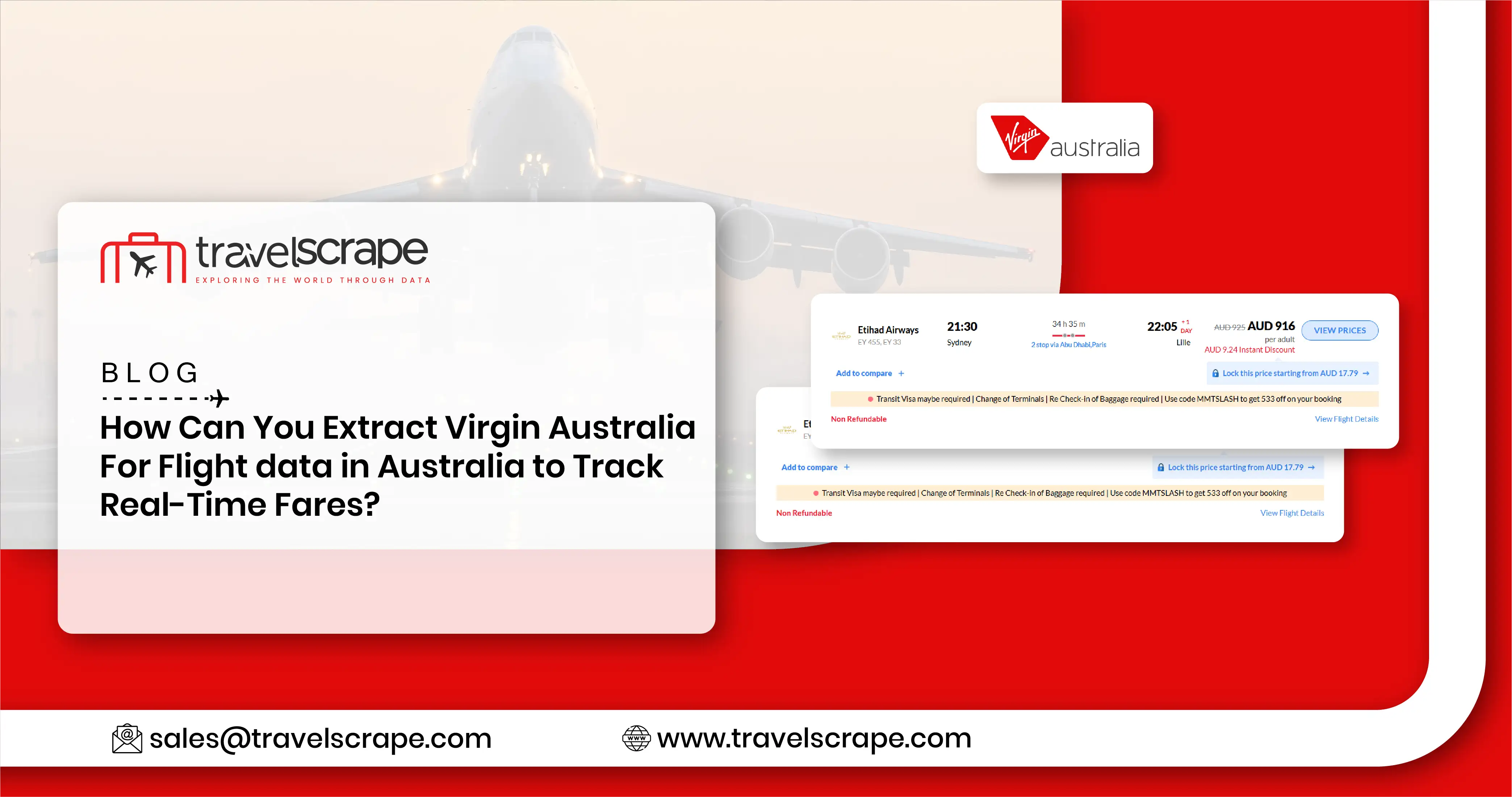 Extract Virgin Australia For Flight data in Australia